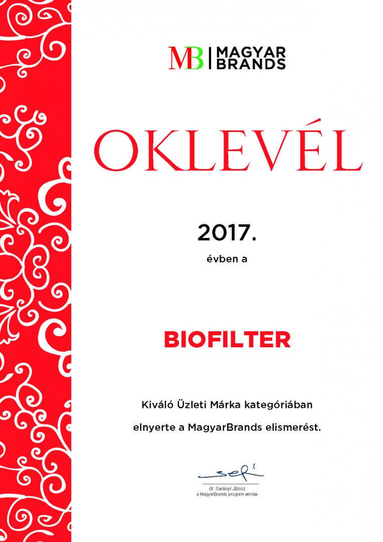 Magyarbrands Oklevél